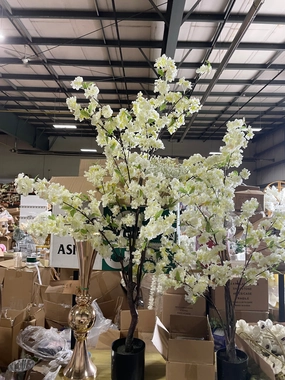 4.5 feet Cherry Blossom mini Tree in a pot Cream XDJ1328-45 artificial flower bouquet  