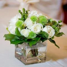 4" Cube Vase Clear Glass wedding centerpiece Hand Made,aesthetic flower vase