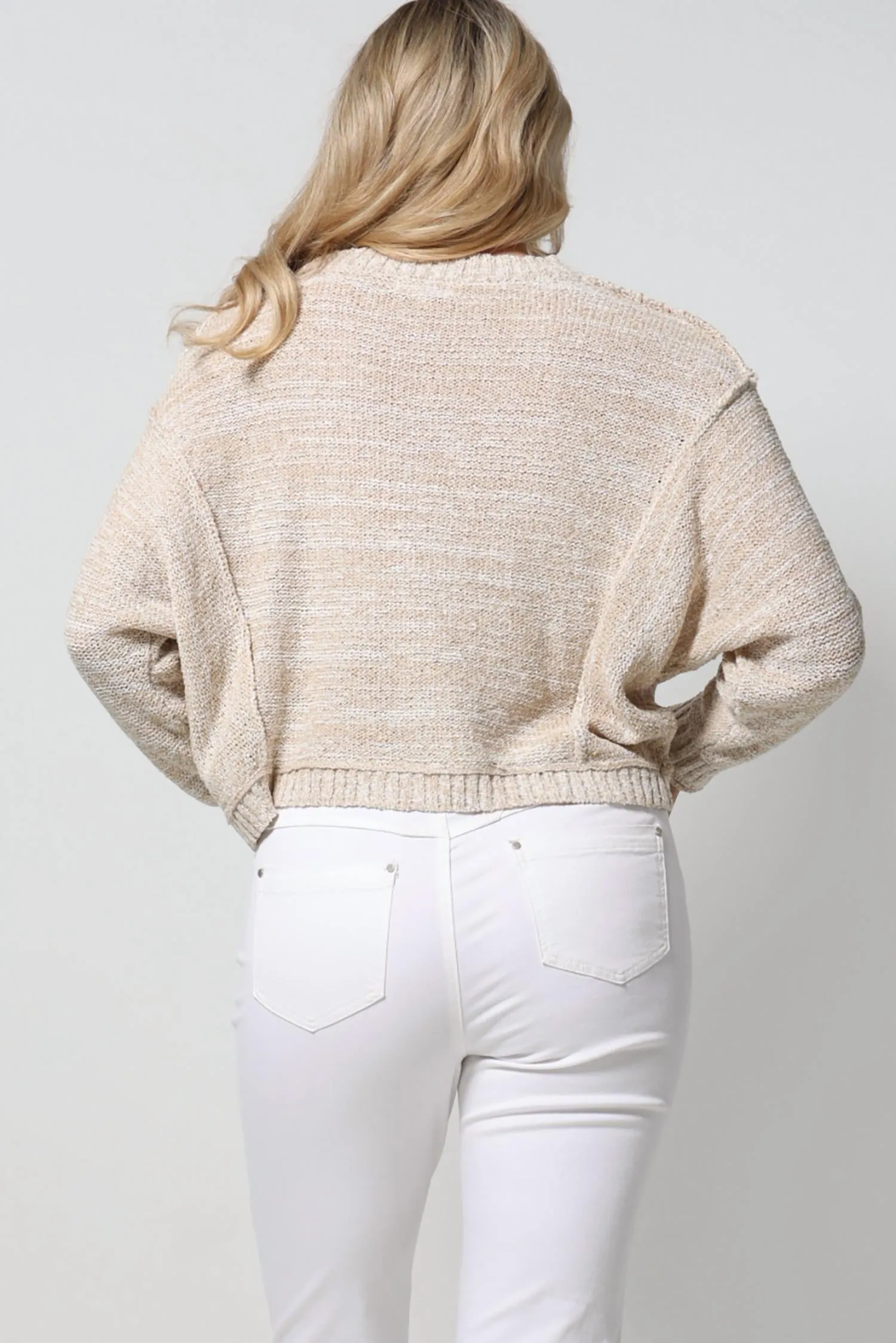 5-Taschen-Hose mit Zugband in Creme