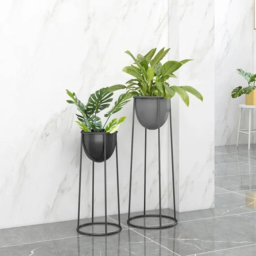 50cm Round Black Wire Plant Stand