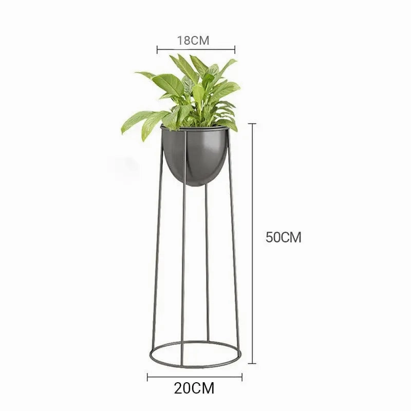 50cm Round Black Wire Plant Stand
