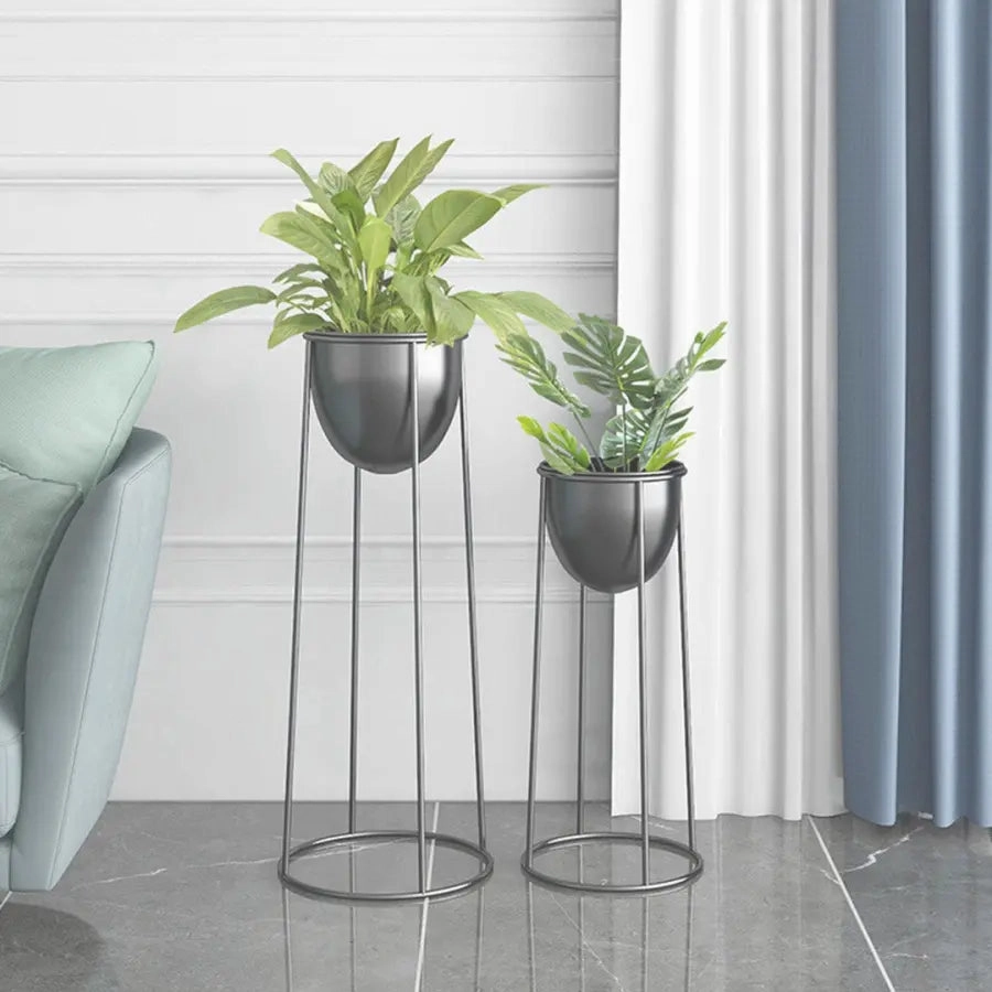 50cm Round Black Wire Plant Stand