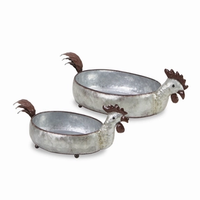 5597-2 - Dottie Hen Planters,flowerpot set decor