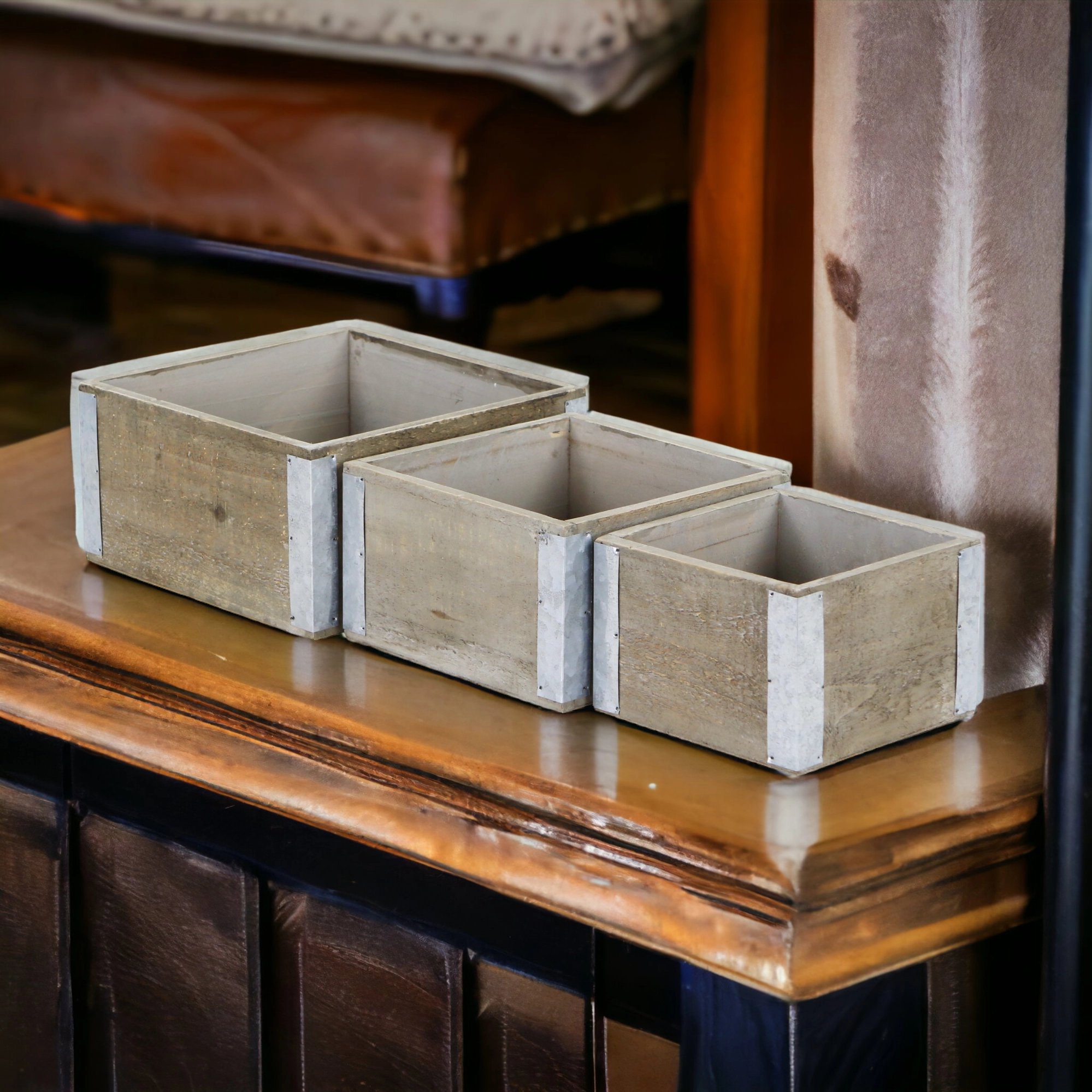 5634-3 - Samil Square Wooden Crates