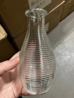 5.5 melon Bud Vase Small vase new horizontal stripe line,aesthetic flower vase