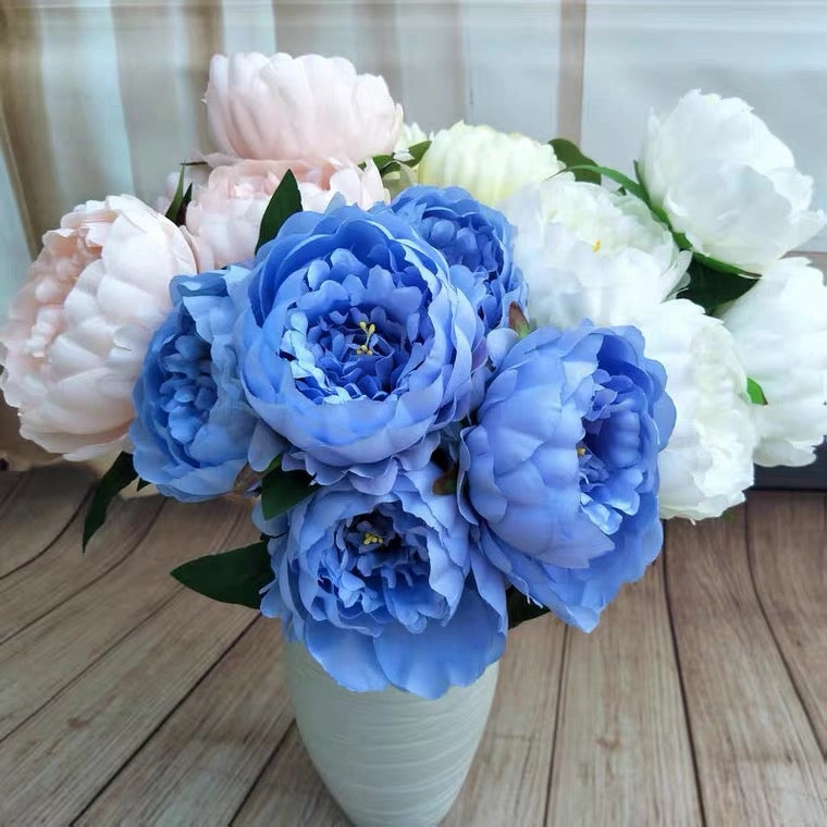5 Head Peony Bunch white