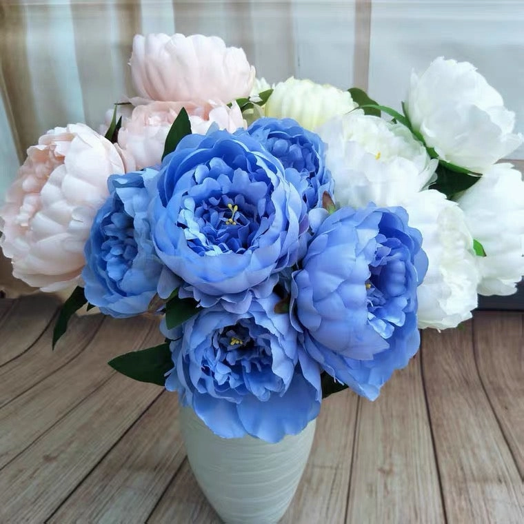 5 Head Peony Bunch white