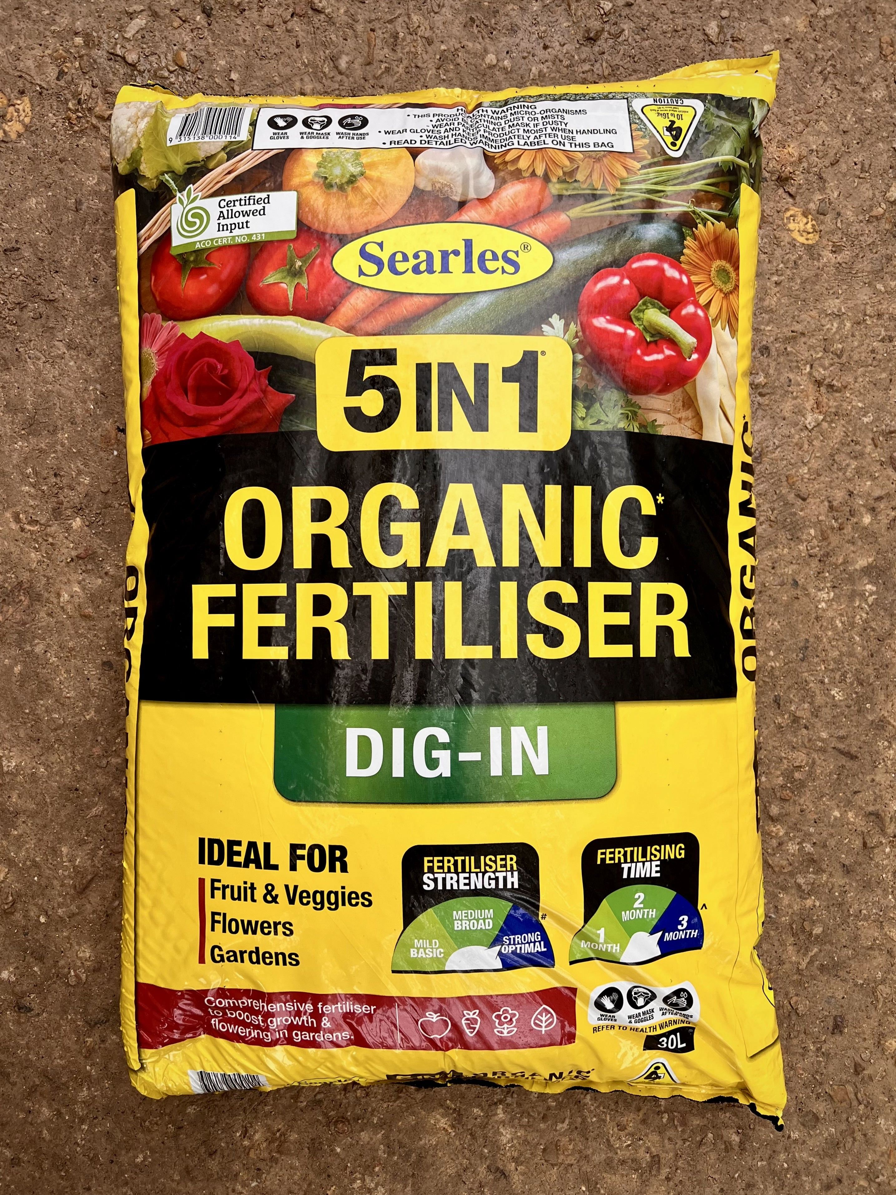 5 in 1 Organic Fertiliser Dig-In  30L,gardening tools set