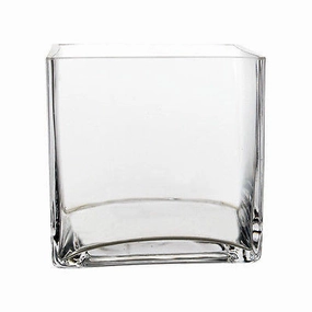 5" Cube handmade Vase clear,aesthetic flower vase