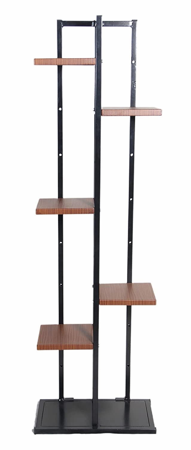 5 Tier Metal Planter Stand (Wooden Finish)
