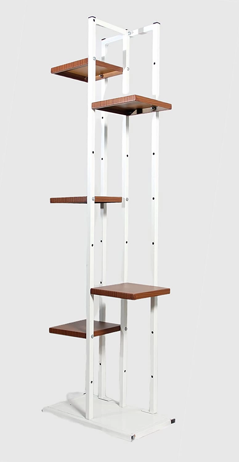 5 Tier Metal Planter Stand (Wooden Finish)