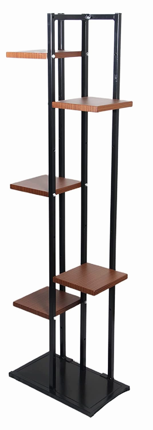 5 Tier Metal Planter Stand (Wooden Finish)