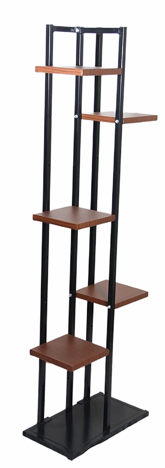 5 Tier Metal Planter Stand (Wooden Finish)
