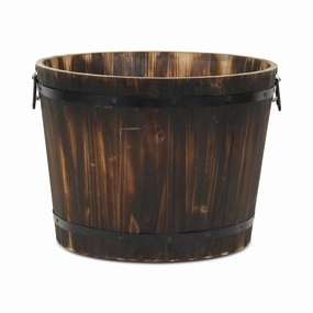 6075BR-L - Mariva Dark Brown Bucket - Large,flowerpot set decor