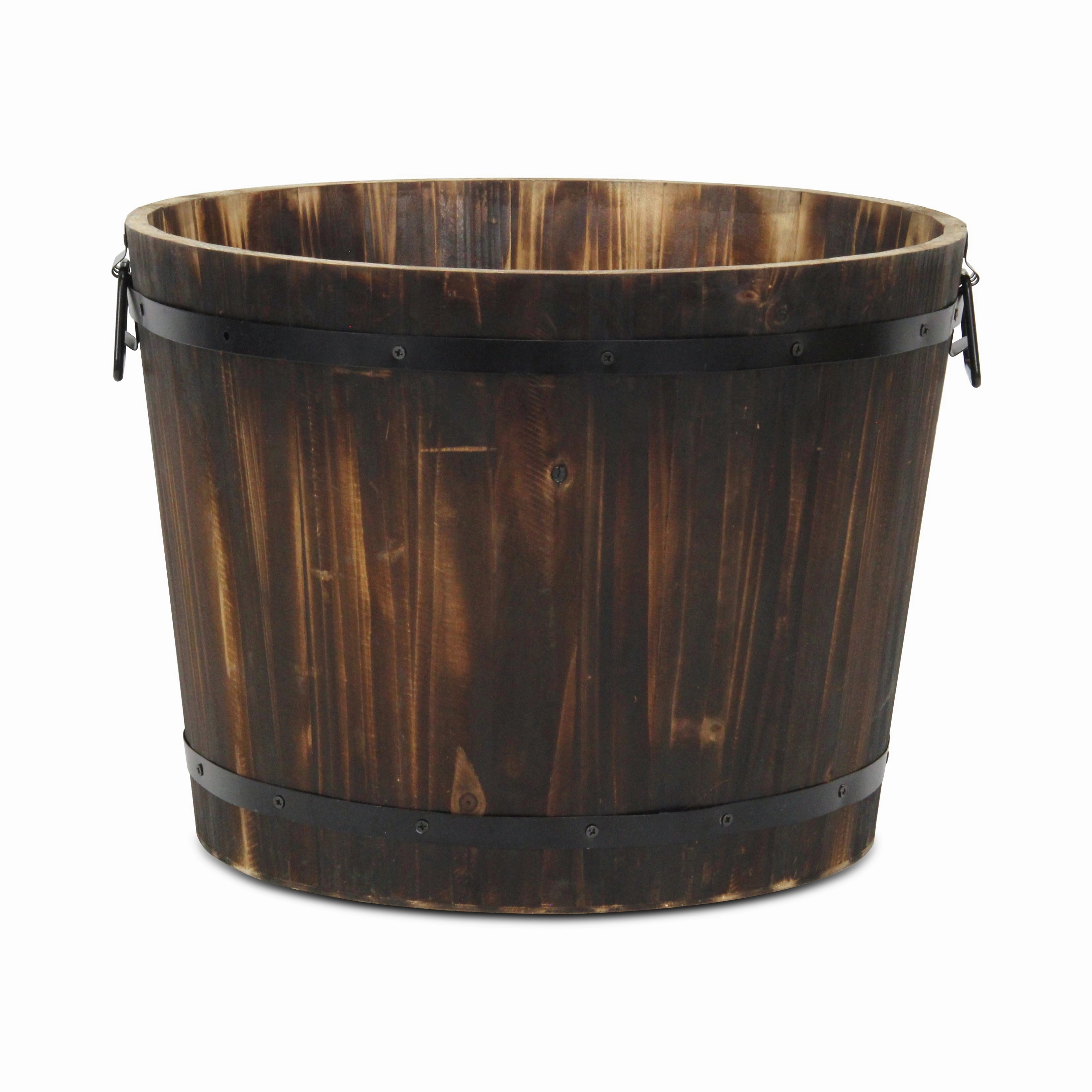 6075BR-L - Mariva Dark Brown Bucket - Large,flowerpot set decor