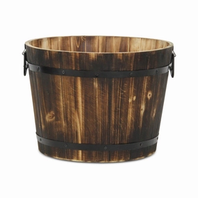 6075BR-M - Mariva Dark Brown Bucket - Medium,flowerpot set decor