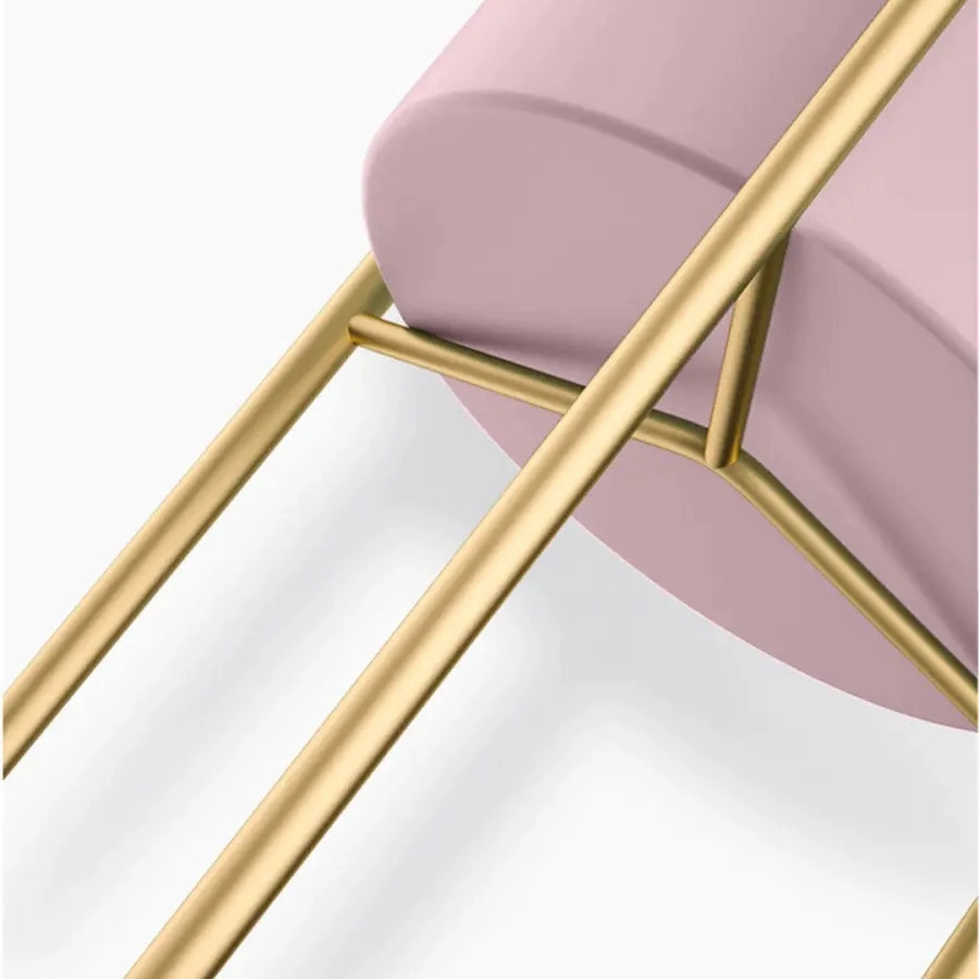 60cm Gold & Pink Metal Plant Stand