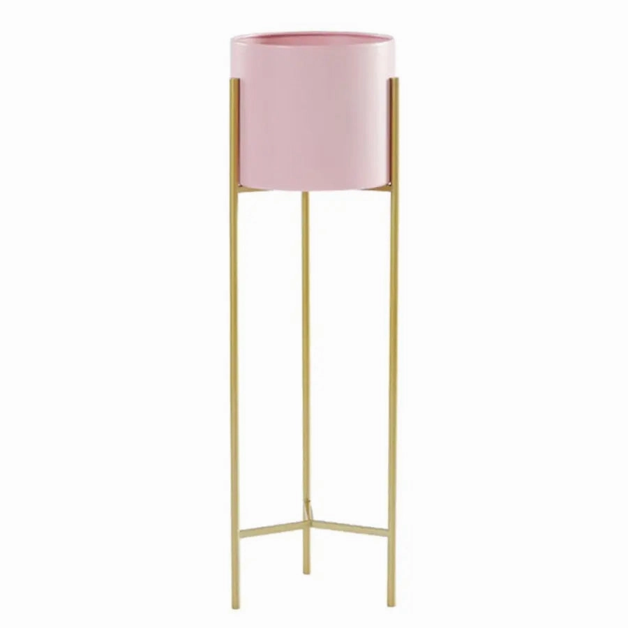 60cm Gold & Pink Metal Plant Stand,plant shelf accessories
