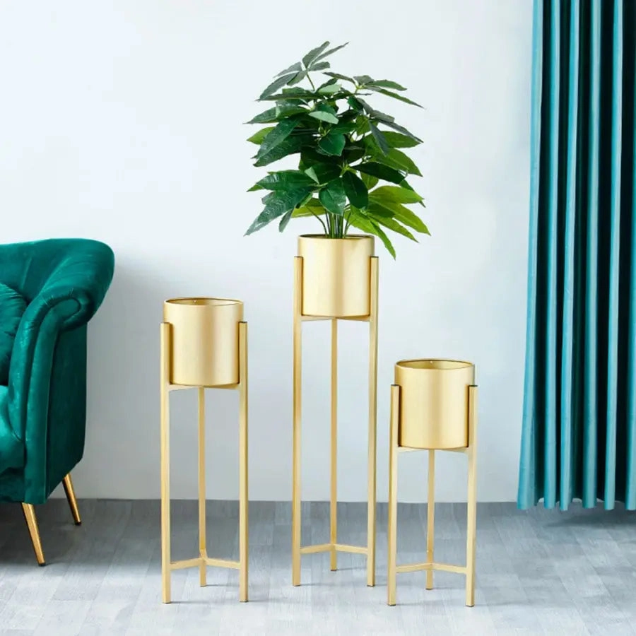 60cm Gold Metal Plant Stand