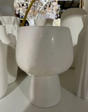 6 Ceramic Small White vase new SQ204 mushroom,aesthetic flower vase