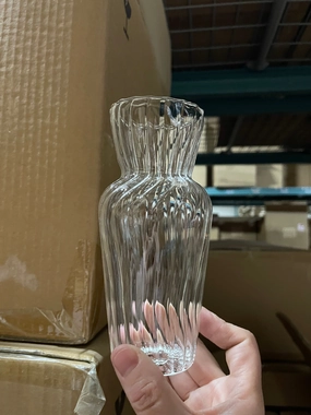 6 Rippled urn Bud Vase Lampwork Small vase wedding ripple,aesthetic flower vase