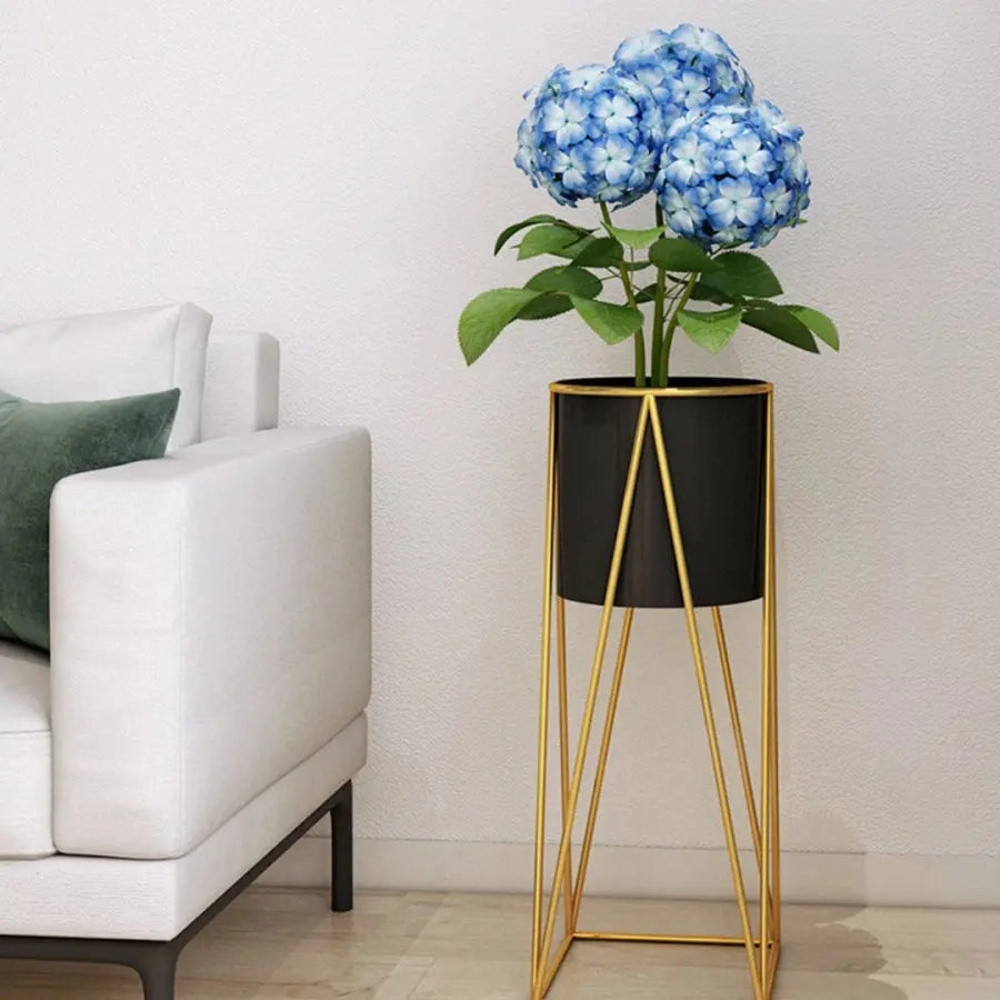 70cm Gold & Black Metal Plant Stand