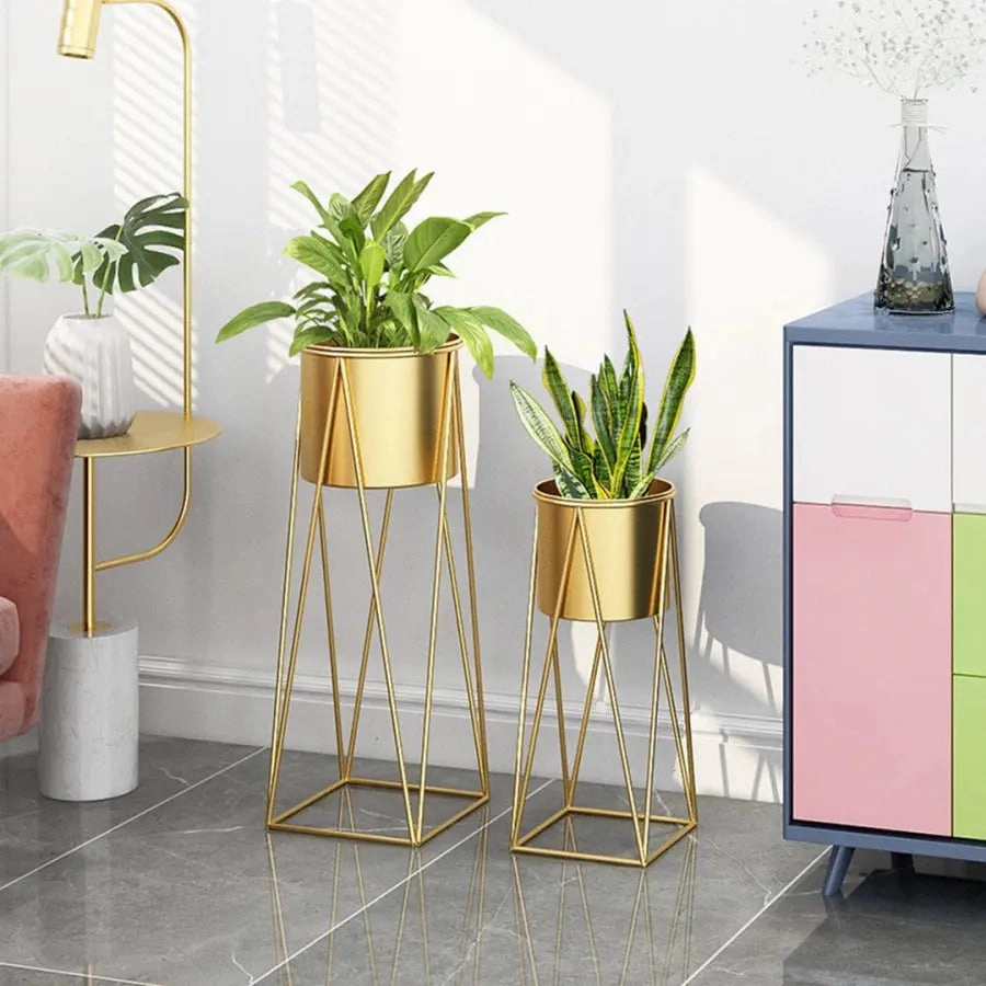 70cm Gold Metal Plant Stand