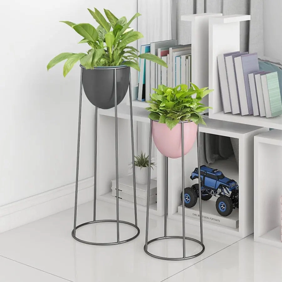 70cm Round Black Wire Plant Stand