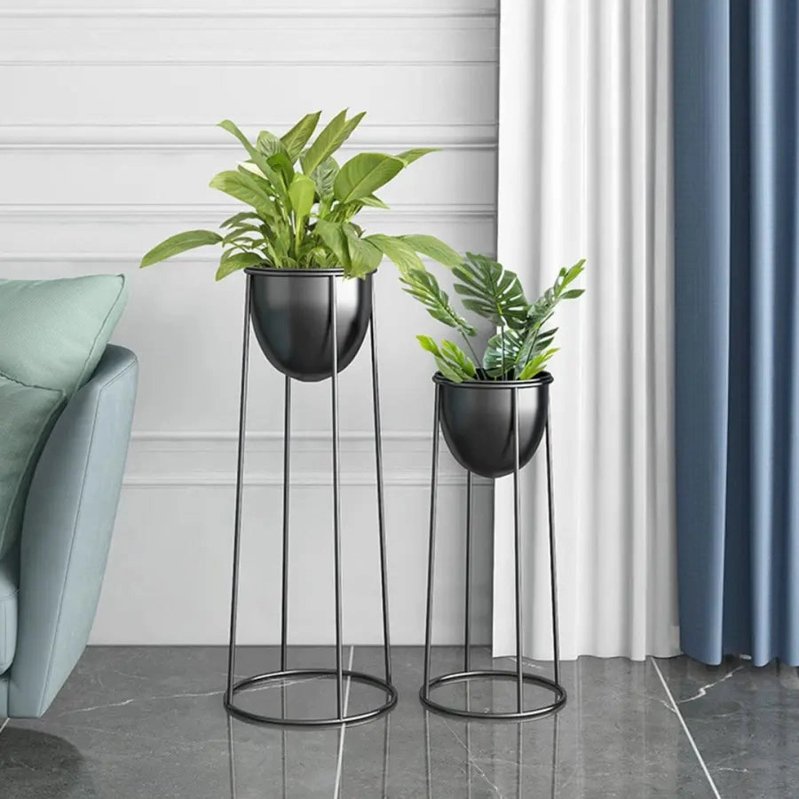 70cm Round Black Wire Plant Stand