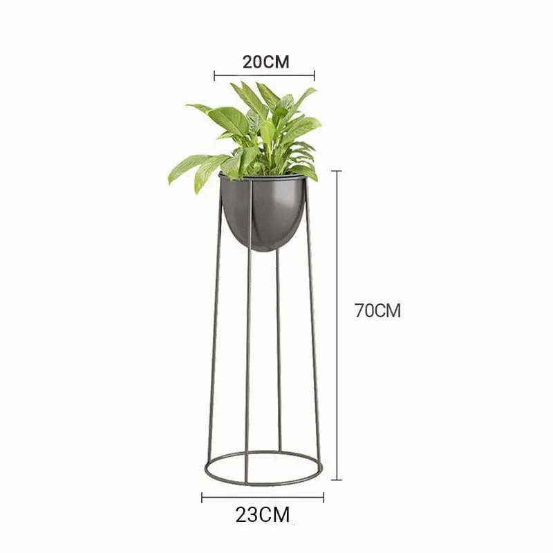 70cm Round Black Wire Plant Stand
