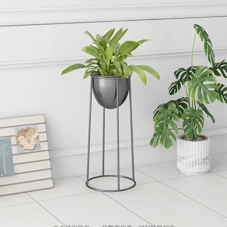 70cm Round Black Wire Plant Stand