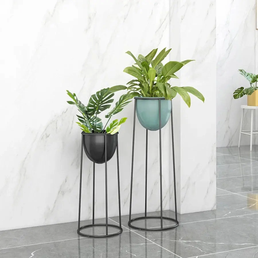 70cm Round Black Wire Plant Stand