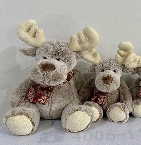 7.5 Christmas Moose plush toy stuffed animal FY23016 realistic flower bouquet  