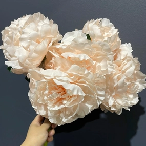 7 HEAD Blush PEONIES PEONY BUNCH realistic flower bouquet  