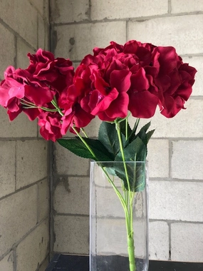 7 Head Burgundy Hydrangea Bunch Artificial flower realistic flower bouquet  