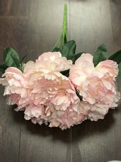 7 HEAD FABRIC ARTIFICIAL PEONIES PEONY BUNCH (PINK) realistic flower bouquet  