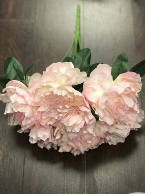 7 HEAD FABRIC ARTIFICIAL PEONIES PEONY BUNCH (PINK) realistic flower bouquet  