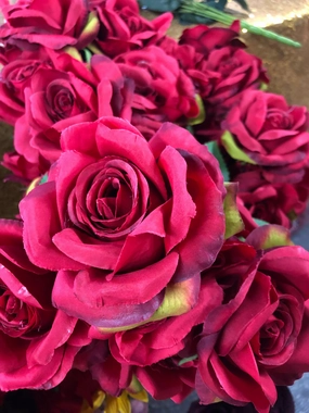 7 head Red Sweet Rose Artificial flower realistic flower bouquet  