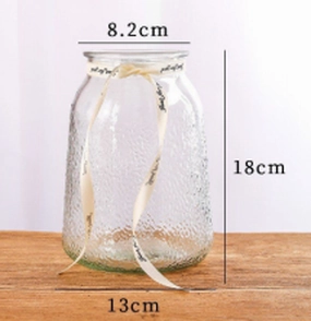 7 Small Clear big belly Bud Vase Glass with narrow neck,aesthetic flower vase