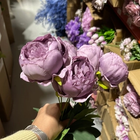 7x Peonies bunch Artificial Flower (Lilac) artificial flower bouquet  