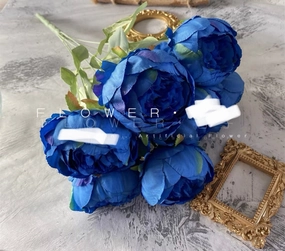 7x Peonies bunch (royal blue) realistic flower bouquet  