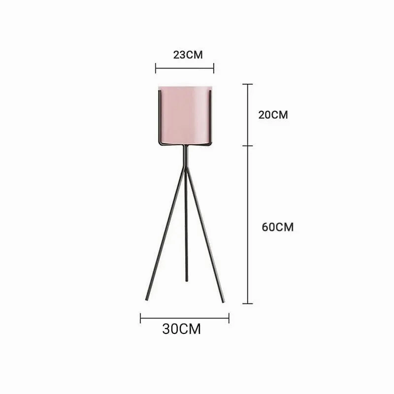 80cm Tripod Black & Pink Plant Stand