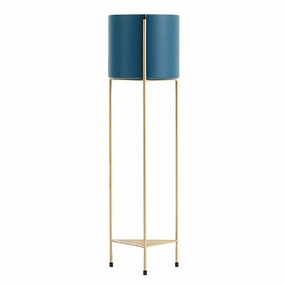 81cm Gold & Blue Metal Plant Stand,plant shelf accessories