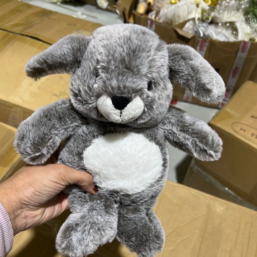 8  Gray Bunny toy stuffed animal FY23078