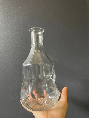 8 Tall Clear Bud Vase Glass with pattern,aesthetic flower vase