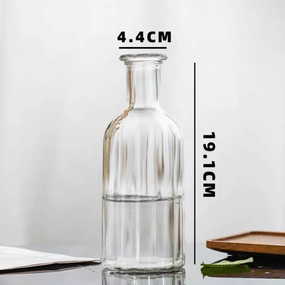 8 Tall Clear Striped Bud Vase Glass,aesthetic flower vase