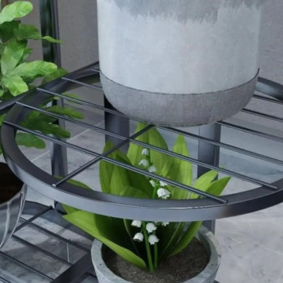 8 Tier Black Metal Plant Stand for 9 Planters