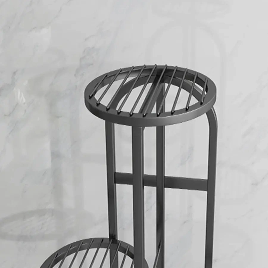 8 Tier Black Metal Plant Stand for 9 Planters