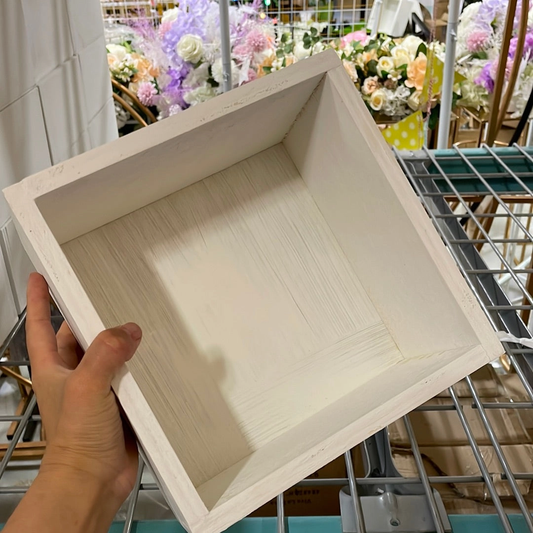 8 wide Wood Box Long and Low Vase,aesthetic flower vase