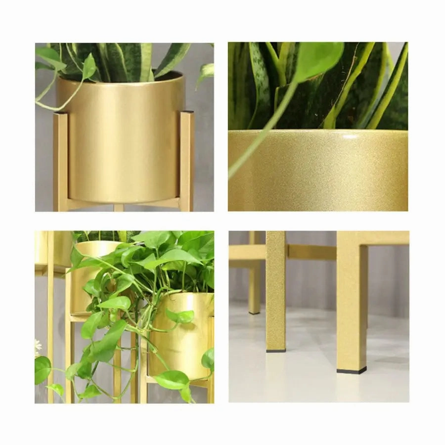 90cm Gold Metal Plant Stand